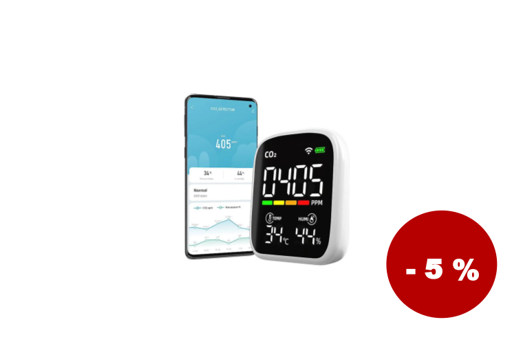 URBAN Digitální CO2 WiFi monitor, teplota a vlhkost - 1 790 Kč