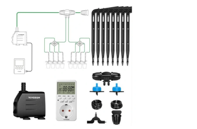 VIVOSUN FlexFeed Kit - automatický kapkový zavlažovací systém s čerpadlem - 999 Kč