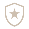 Star shield icon, representing premium materials used in Hinomi chairs.