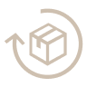 Box with an arrow icon, representing 30-day free return policy.