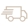 Truck icon representing free shipping services.
