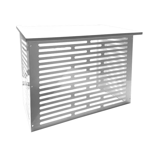 Ilmalämpöpumpun suojakotelo, valkoinen Suojaa ilmalämpöpumpun ulkoyksikköä