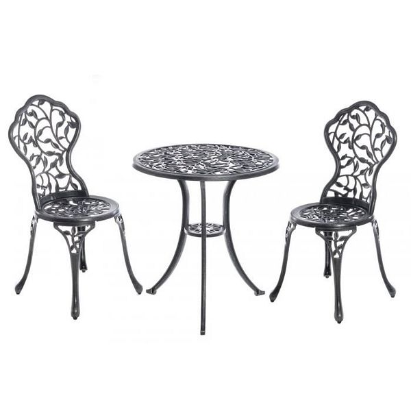 Kalustesetti Garda antiikin hopea Kaunis metallinen cafe-setti