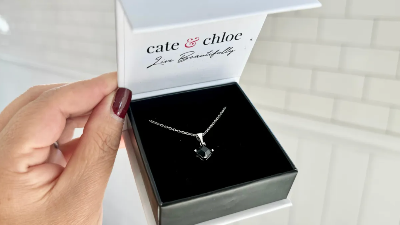 Cate & Chloe 18K Gold Plated Necklace w/ Black Crystal Just $18 Shipped (Includes Gift Box!)