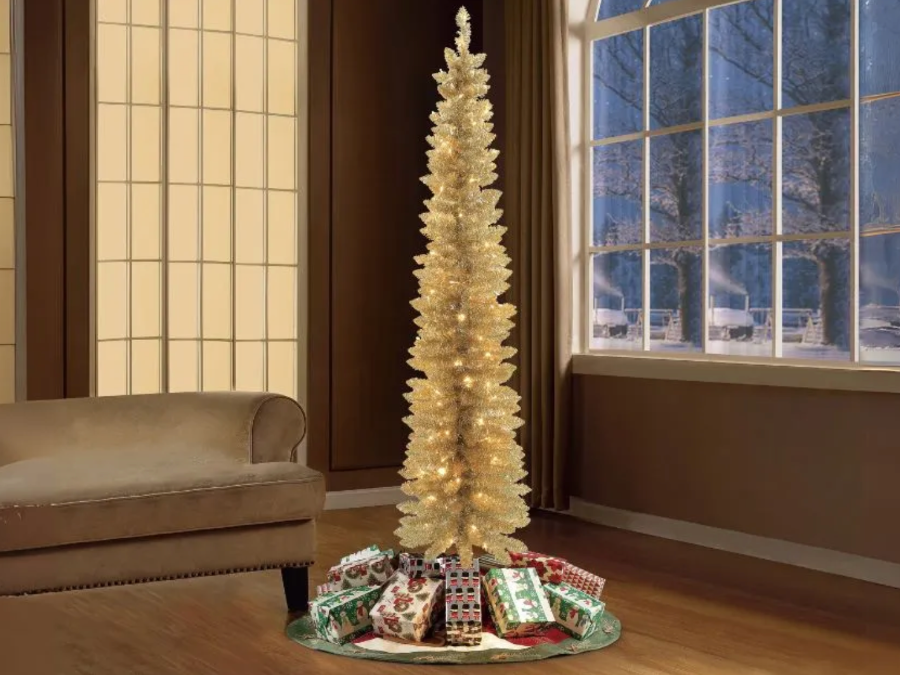 Pre-Lit Gold Tinsel Tree 6′ JUST $20 on Walmart.com (Reg. $89) – Arrives Before Christmas!