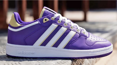 Purple adidas tennis shoes