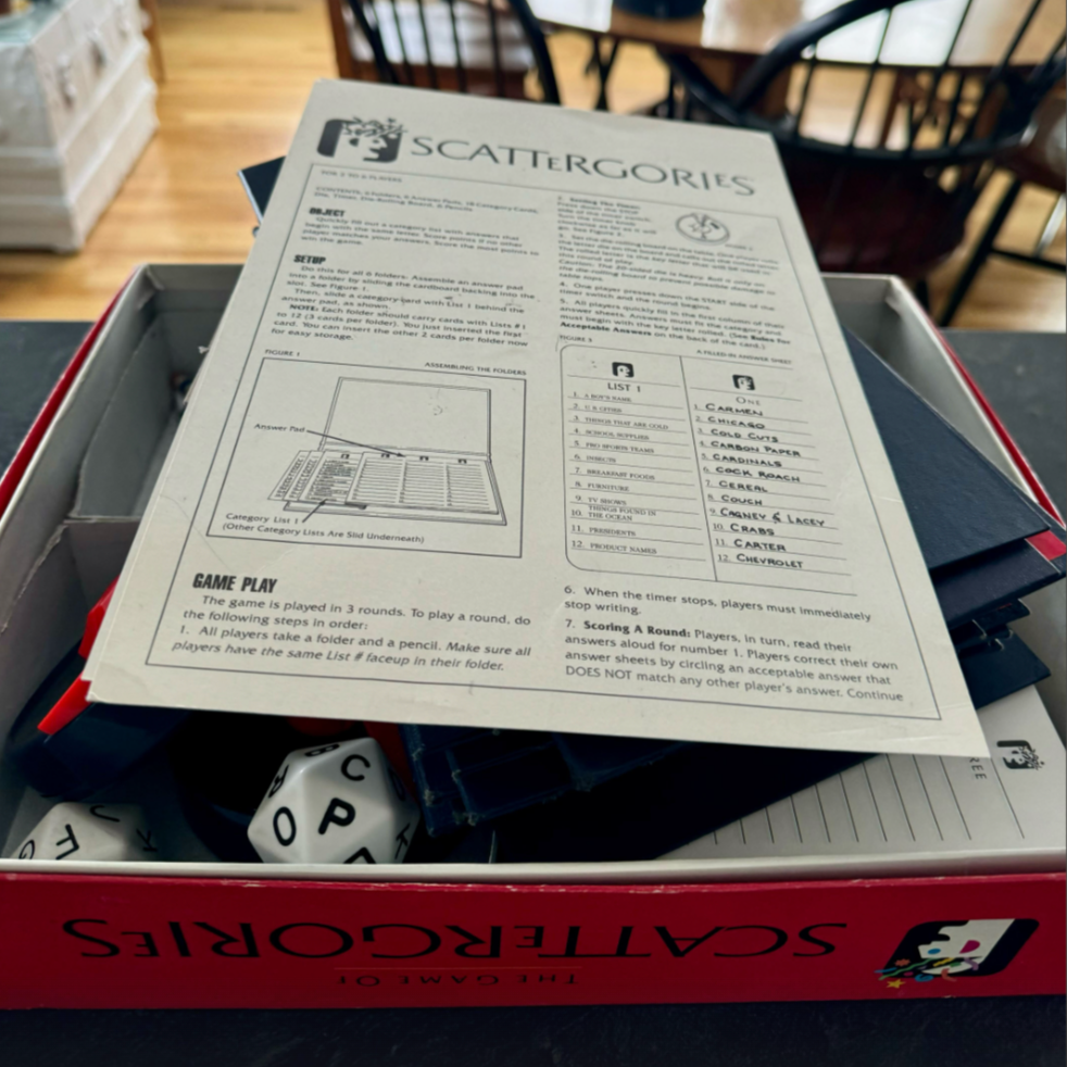 Scattergories game