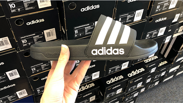 black and white adidas slides