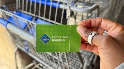 Sams Membership Card in Hand