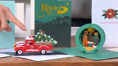 finger pointing to Lovepop holiday card