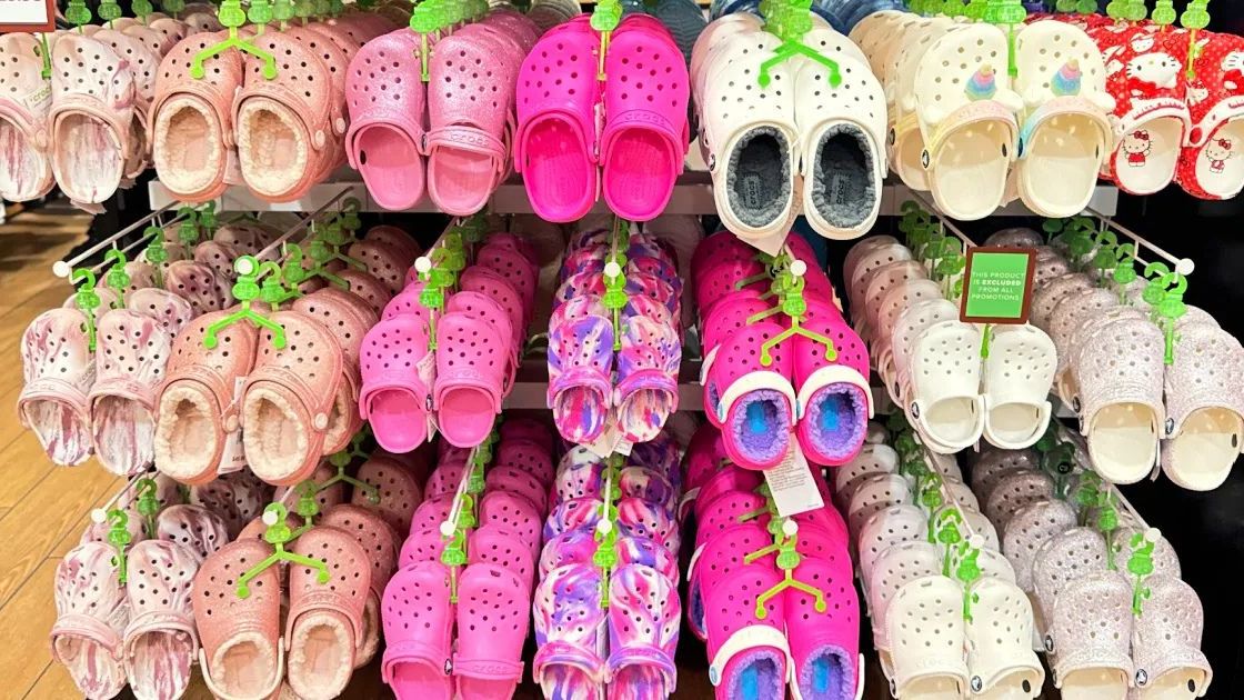 crocs hanging in store