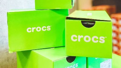 stacked crocs shoe boxes