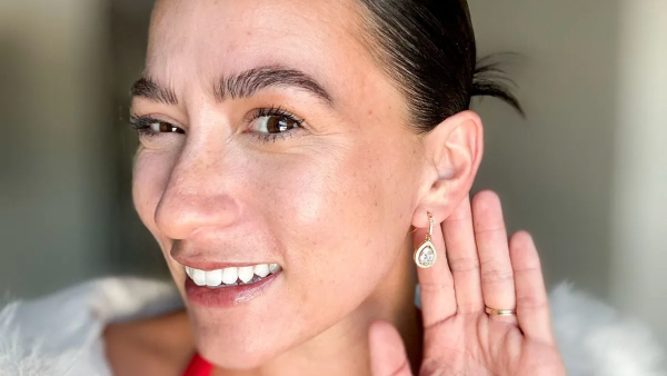 Cate & Chloe 18K Halo Teardrop Earrings or Necklace Under $16 on Walmart