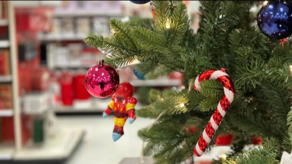 a christmas tree with a candy cane and other decorations on it