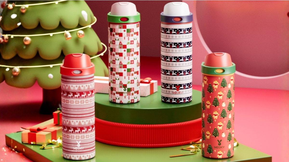 holiday themed water bottles