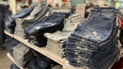 stacks of jeans folded