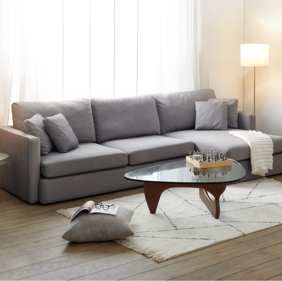 Milan 4 Seater Sofa with Ottoman - Tan (Faux Leather)