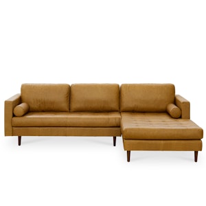 Nolan L-Shaped Sofa - Saddle Tan (Premium Aniline Leather)