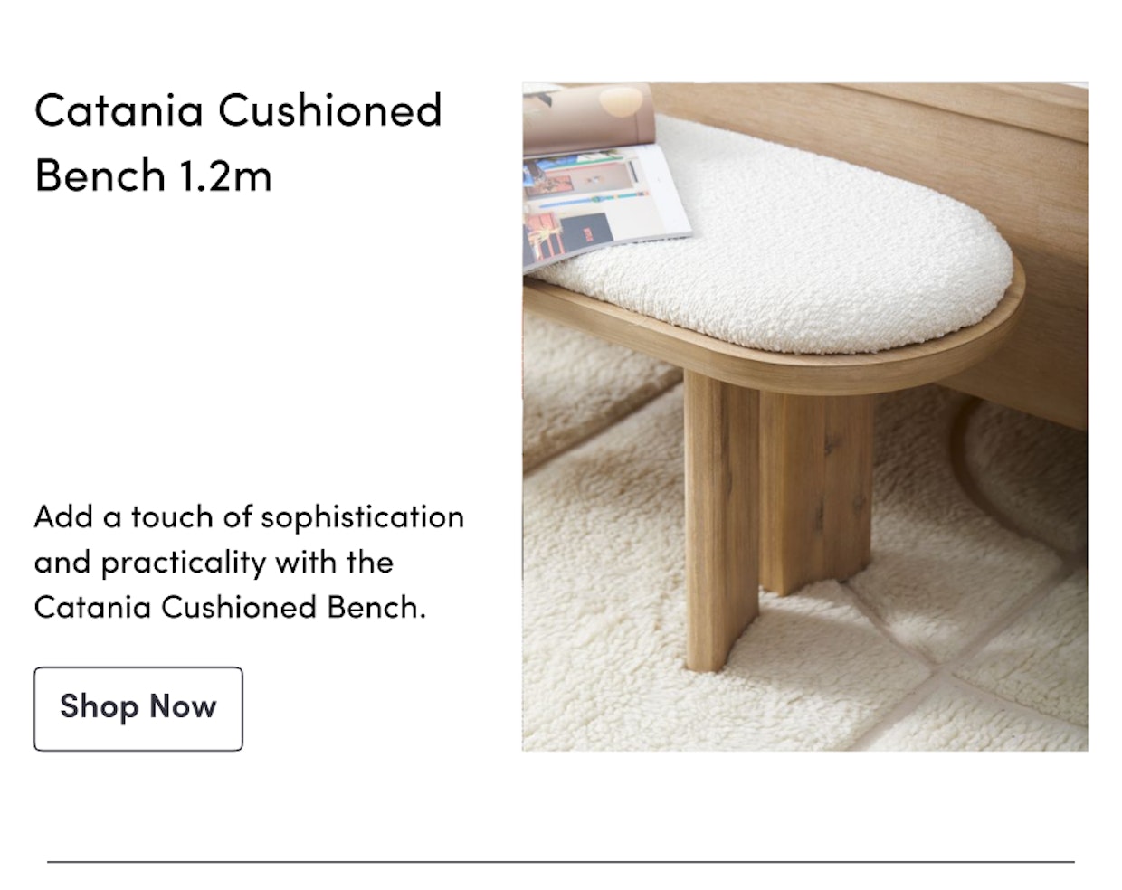 Catania Cushioned Bench 1.2m