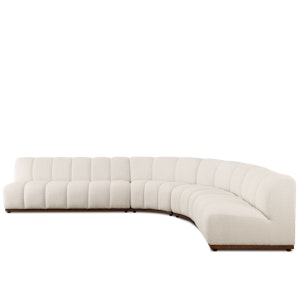 Cosmo Chaise Sectional Sofa - White Boucle (Eco Clean Fabric)