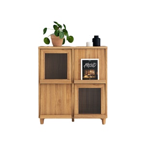 Jael 4 Door Cabinet with Flapdoors 0.8m - Oak