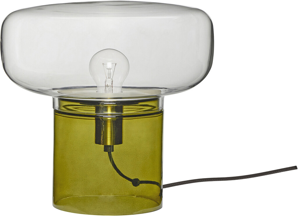 Image of Hübsch Crave Bordlampe H30 cm, Klar/Mørkegrøn