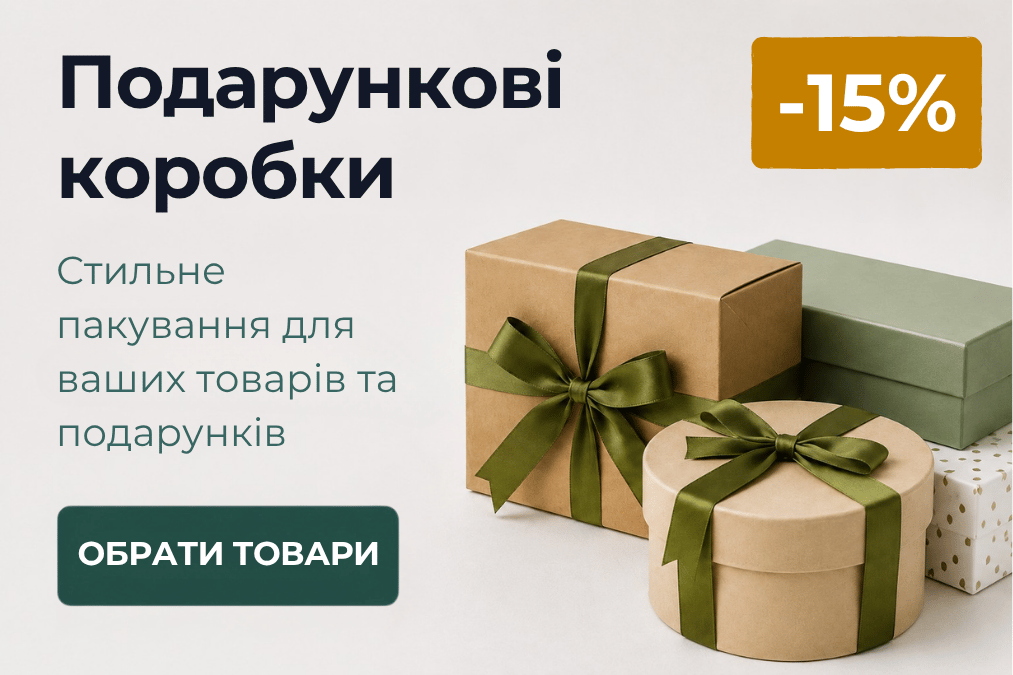 -15% на подарункові коробки та декор