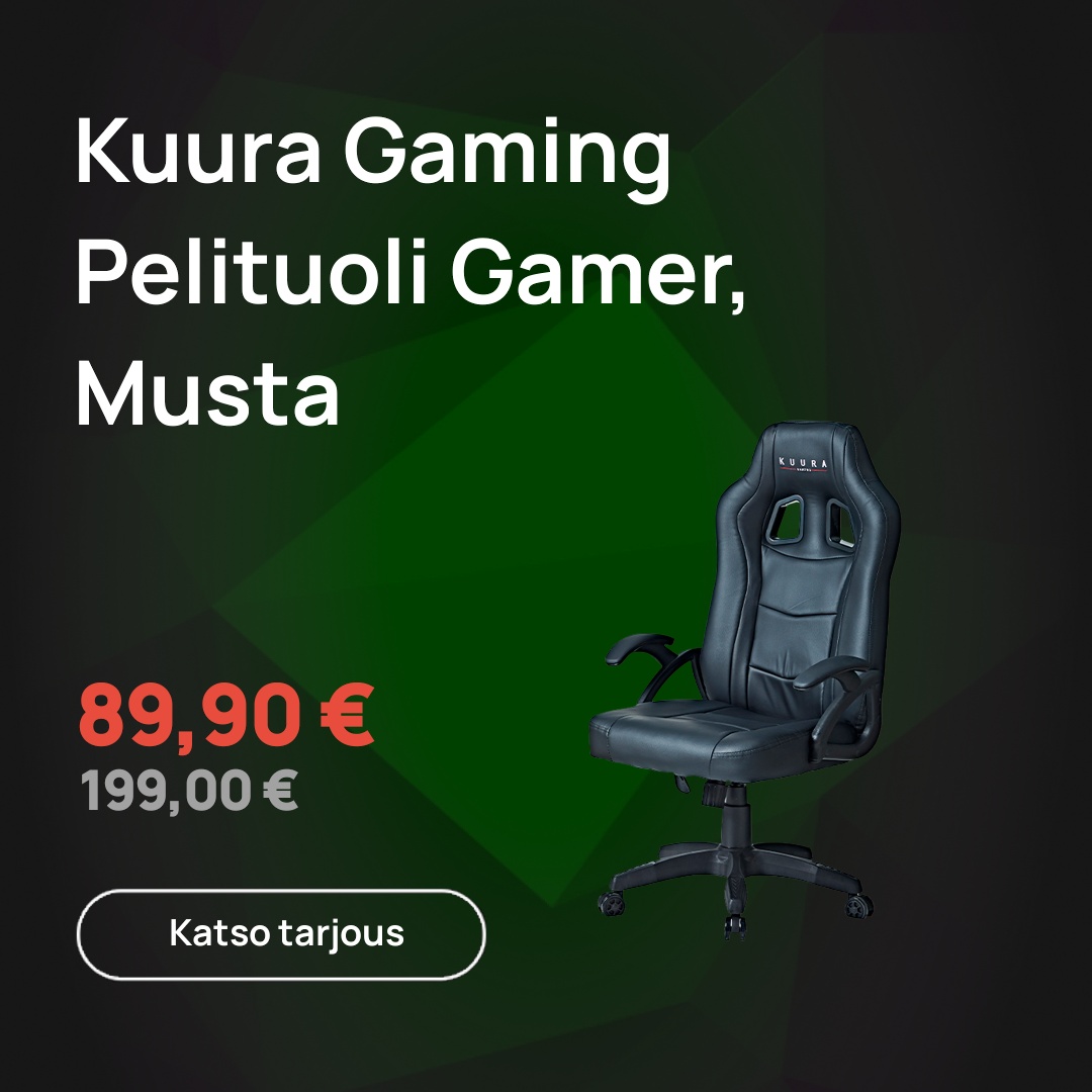 Kuura Gaming Pelituoli Gamer, Musta (Tuotekuva)