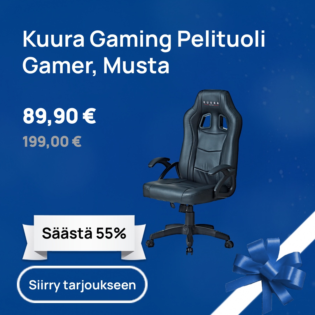 Kuura Gaming Pelituoli Gamer, Musta (Tuotekuva)