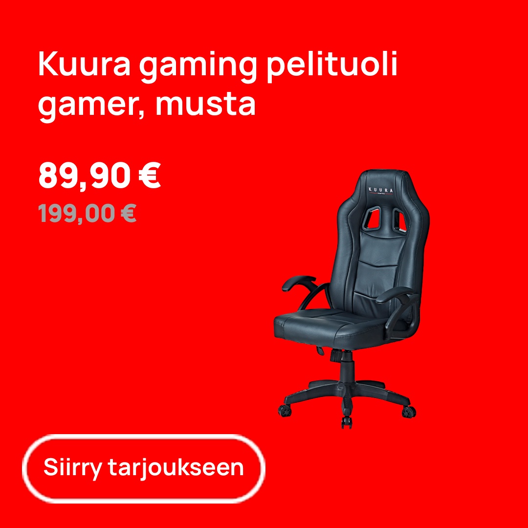 Kuura Gaming Pelituoli Gamer, Musta (Tuotekuva)