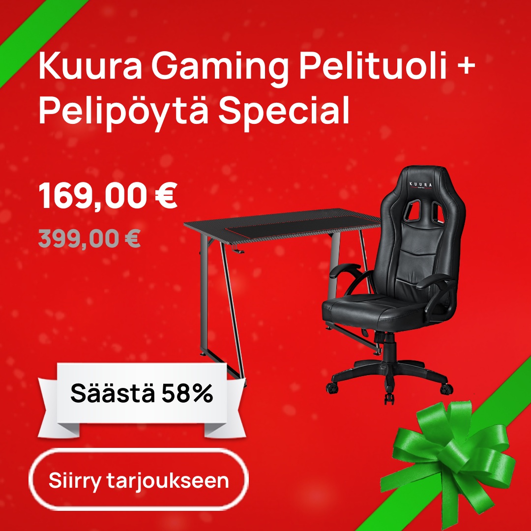 Kuura Gaming Pelituoli Gamer, Musta (Tuotekuva)