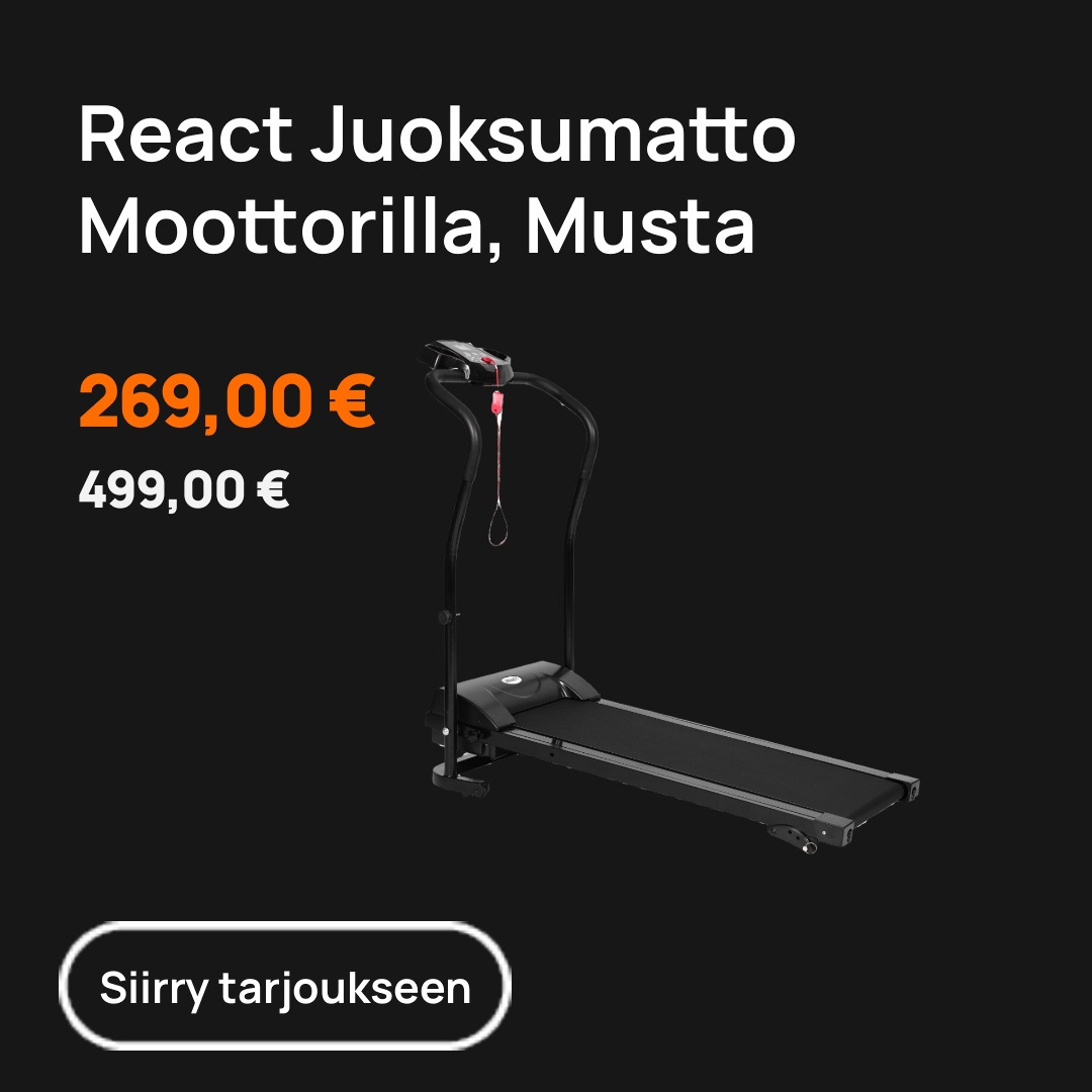 React Juoksumatto moottorilla, musta (Megatarjous)