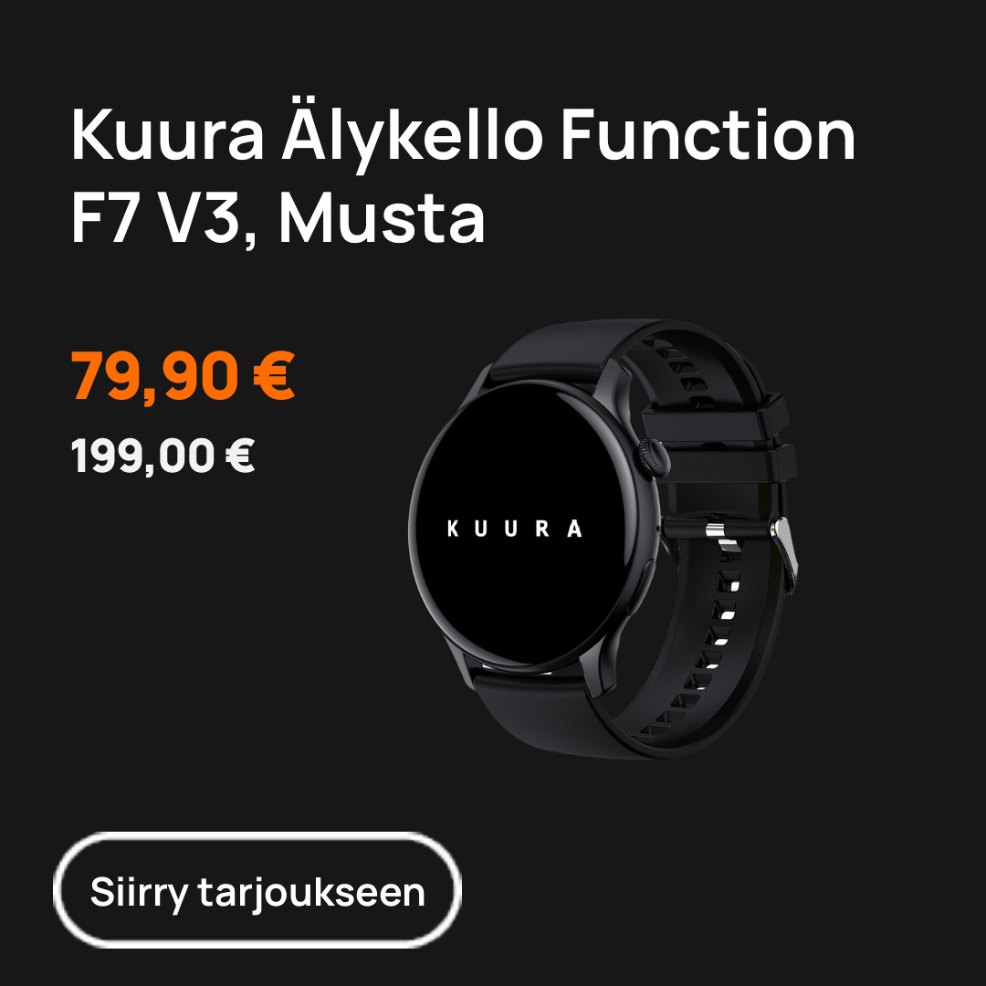 Kuura Älykello Function F7 V3, Musta (Kuva)