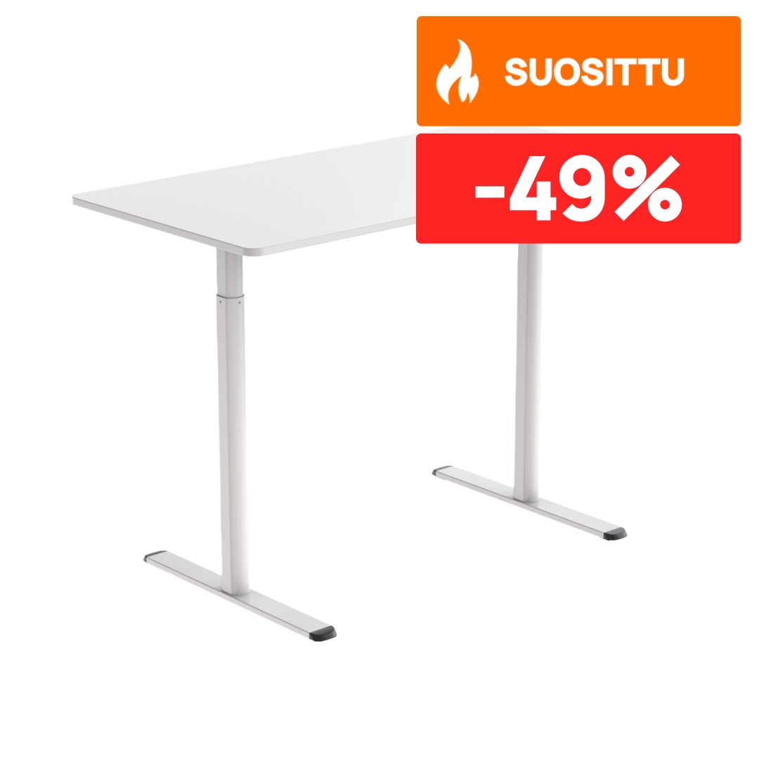 Lykke Sähköpöytä Nordic 120x60cm, valkoinen