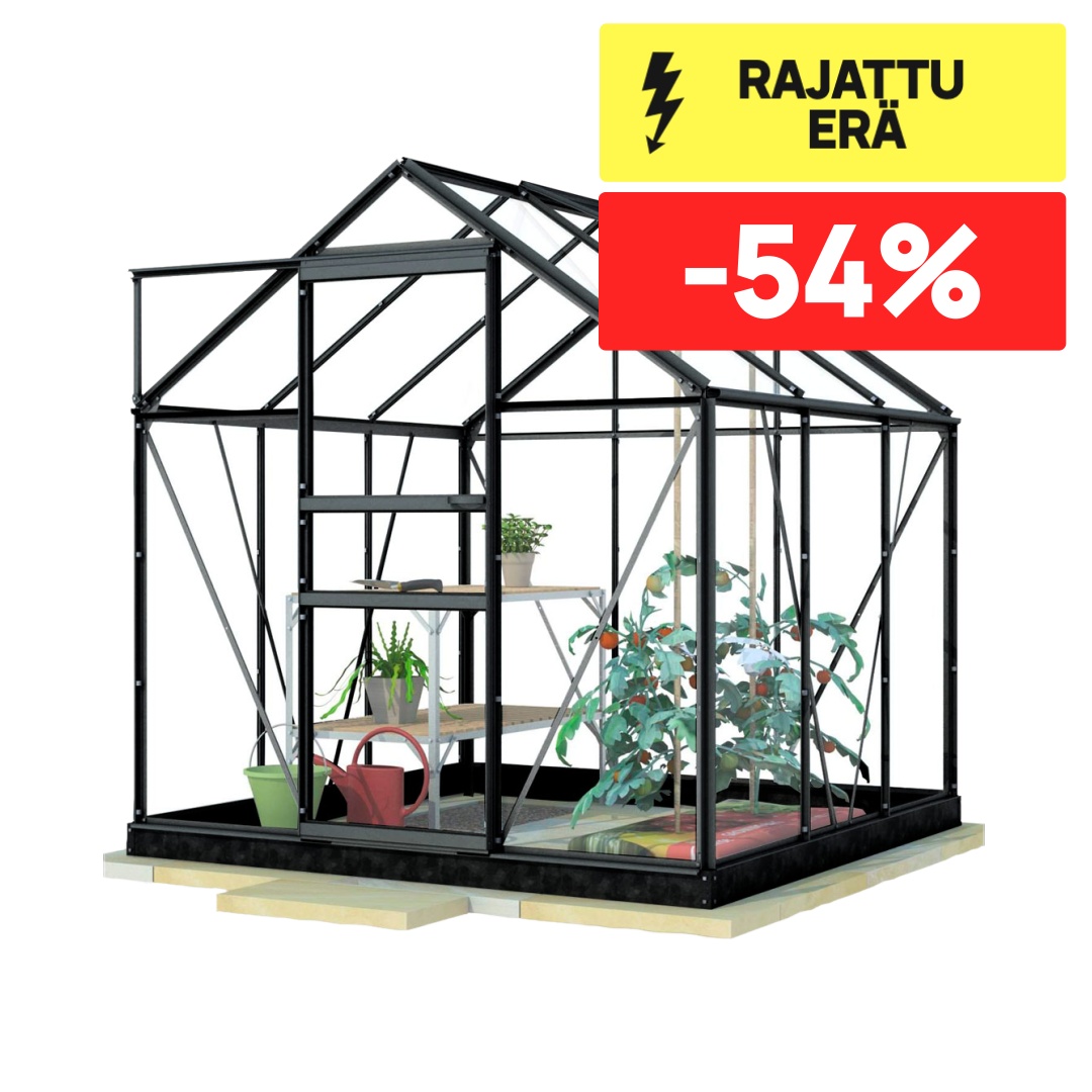 Image of Lykke Kasvihuone PC 3,8m2, Musta