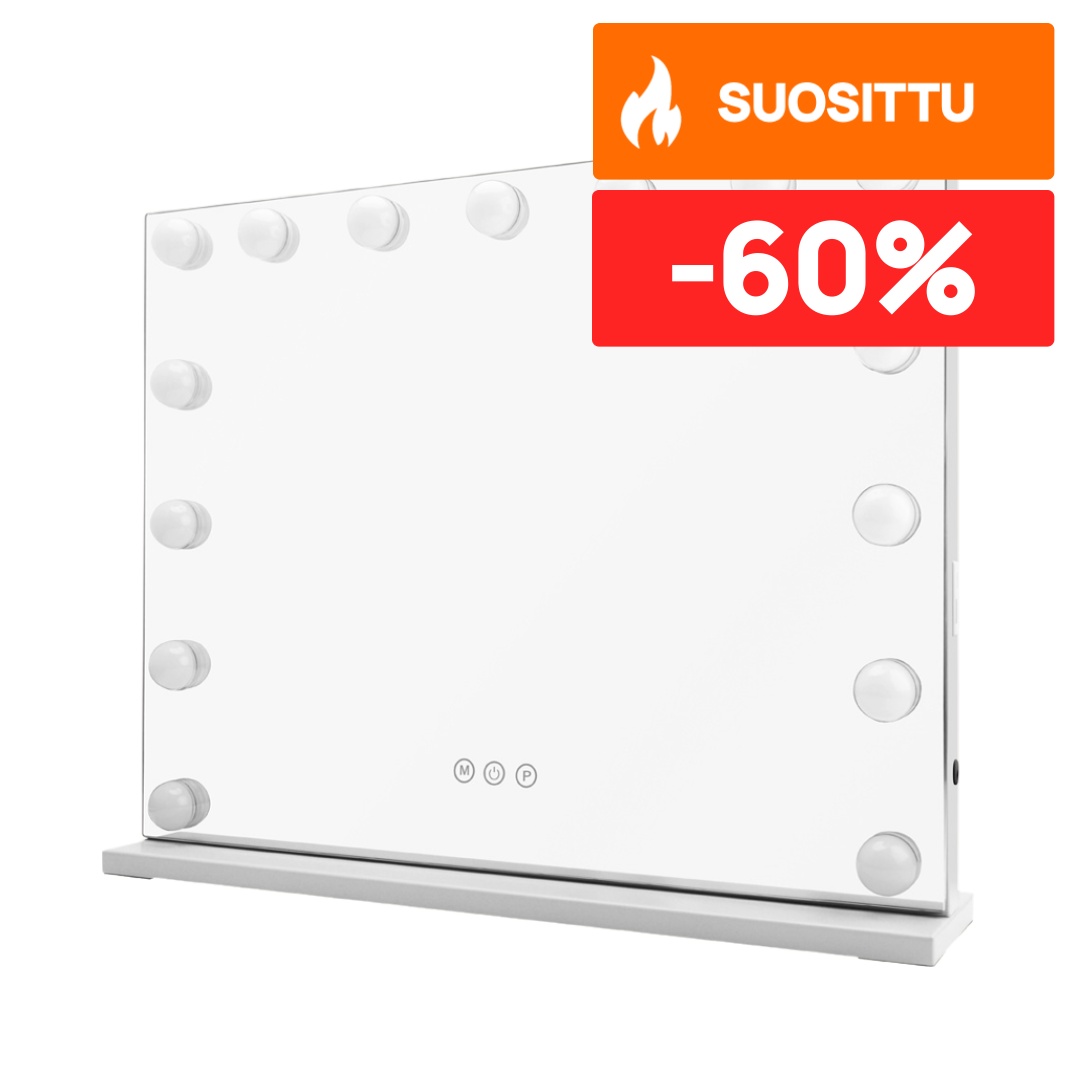 Lykke Meikkipeili Valolla Hollywood 56x12x46cm