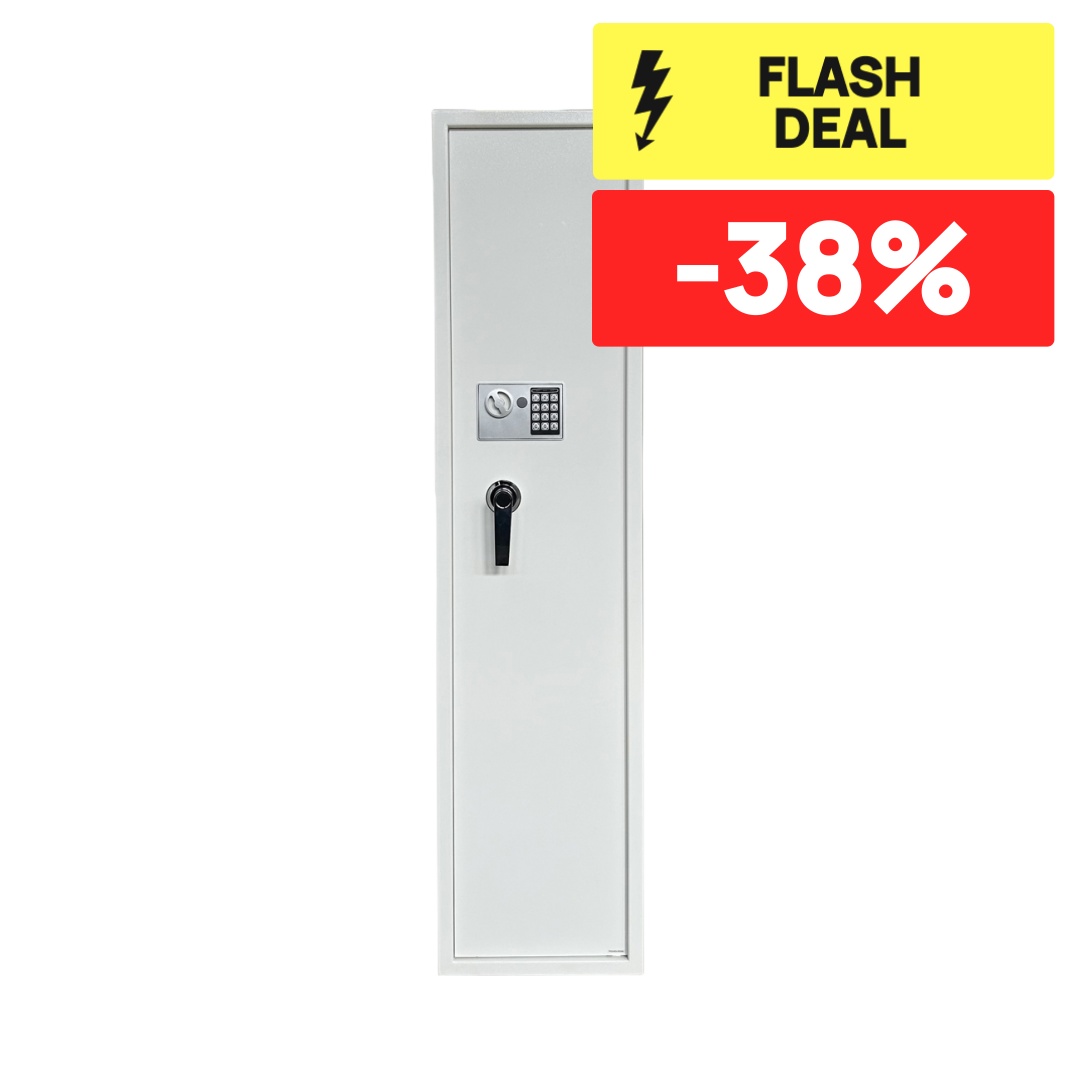 Trekker Asekaappi 5-Asetta AS500 V2, Valkoinen, Digitaalilukolla