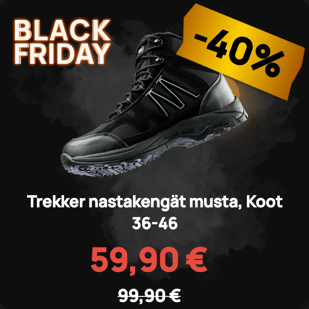 Image of Trekker nastakengät musta, Koot 36-46