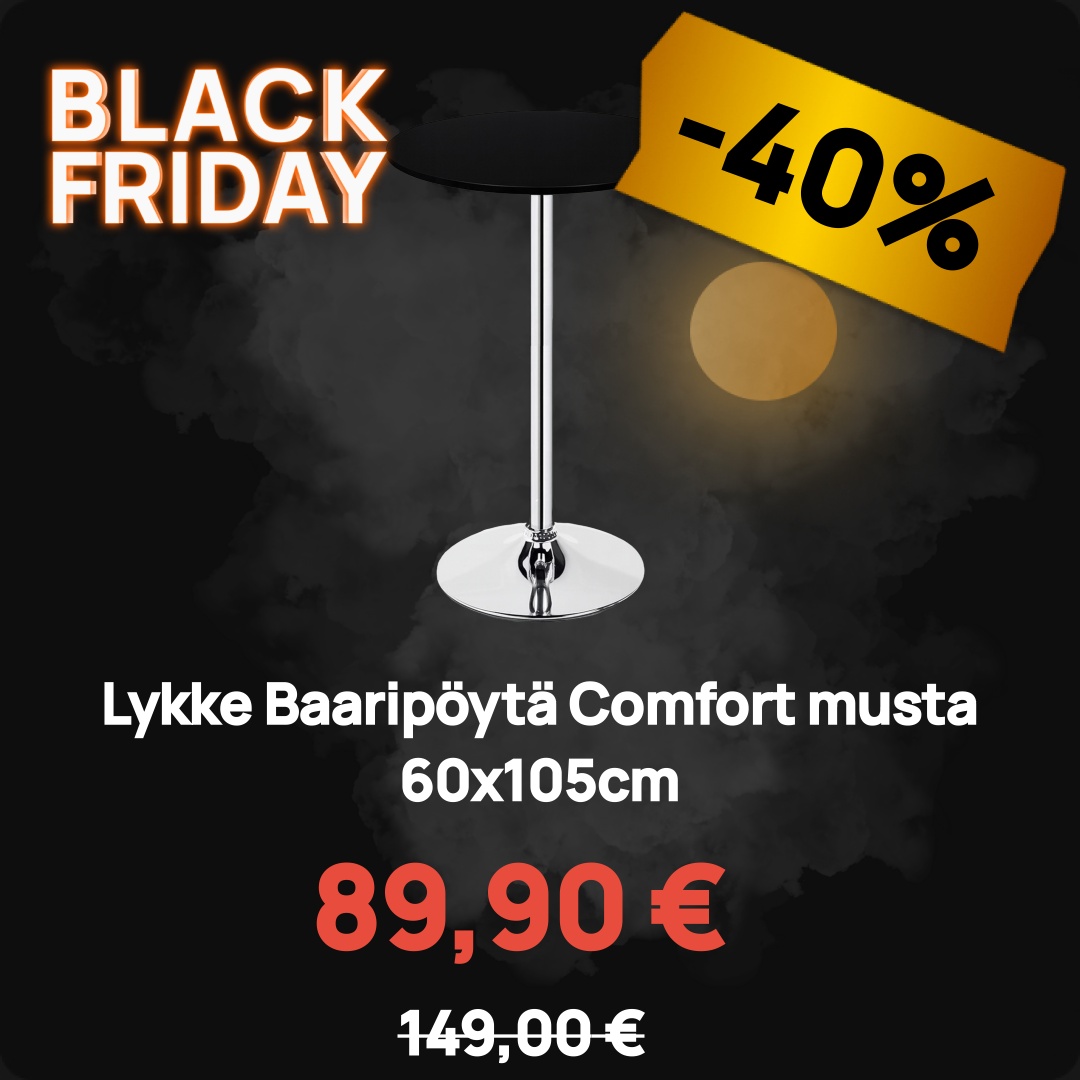 Image of Lykke Baaripöytä Comfort musta 60x105cm