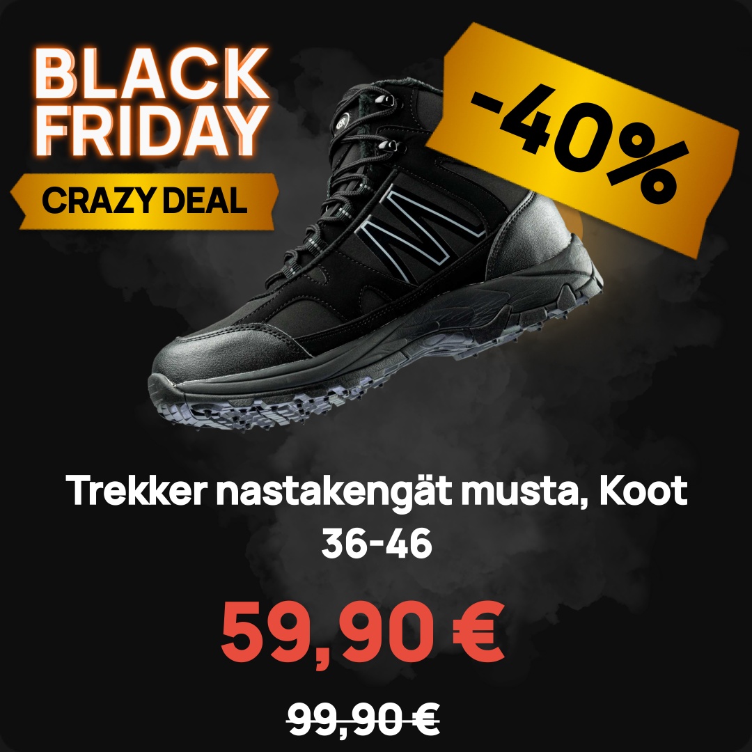 Image of Trekker nastakengät musta, Koot 36-46