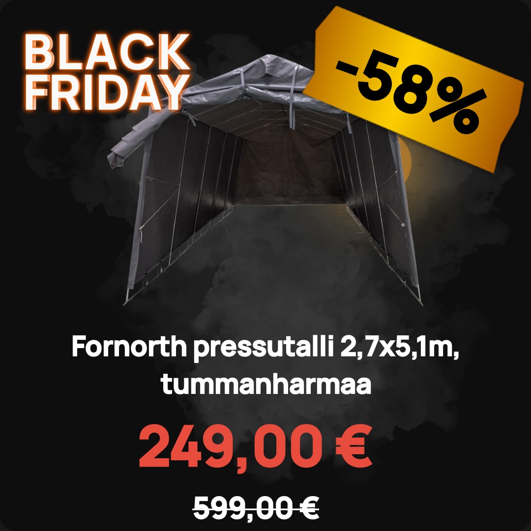 Image of Fornorth pressutalli 2,7x5,1m, tummanharmaa