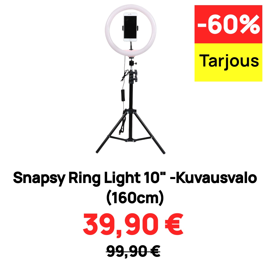 Image of Snapsy Ring Light 10" -Kuvausvalo (160cm)