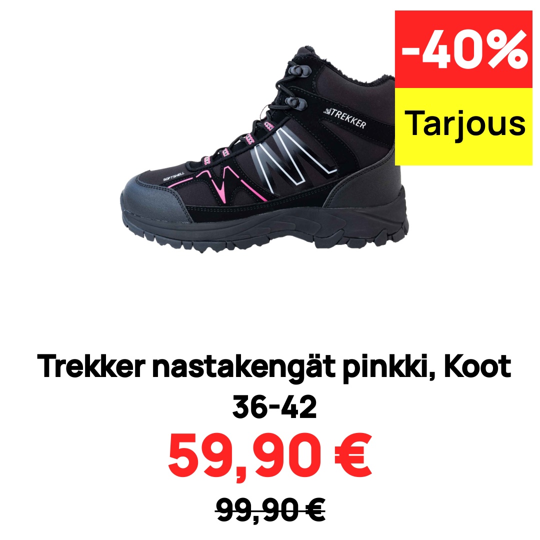 Image of Trekker nastakengät pinkki, Koot 36-42