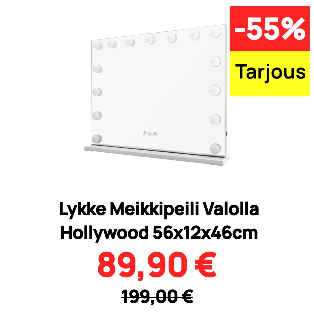Image of Lykke Meikkipeili Valolla Hollywood 56x12x46cm