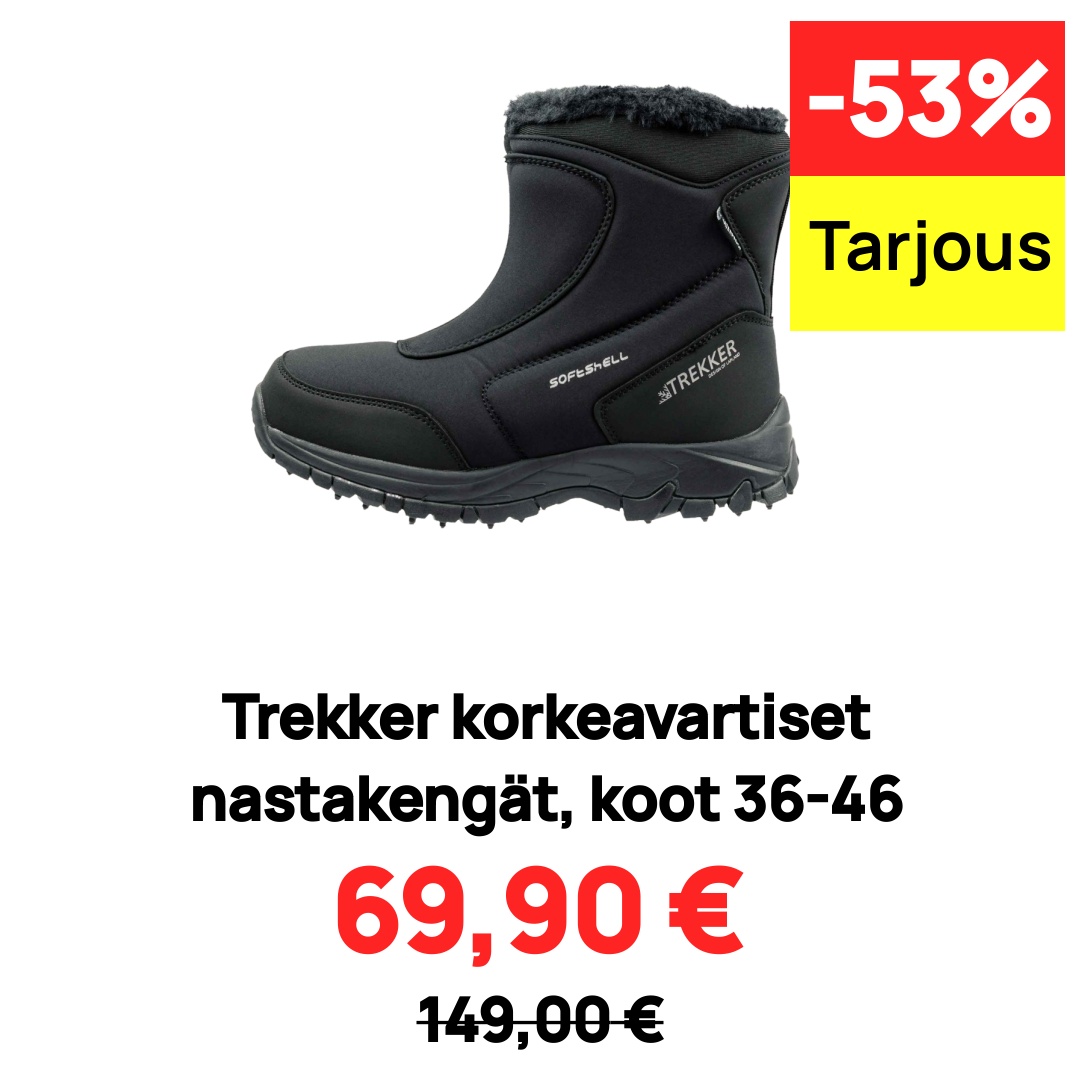 Image of Trekker korkeavartiset nastakengät, koot 36-46