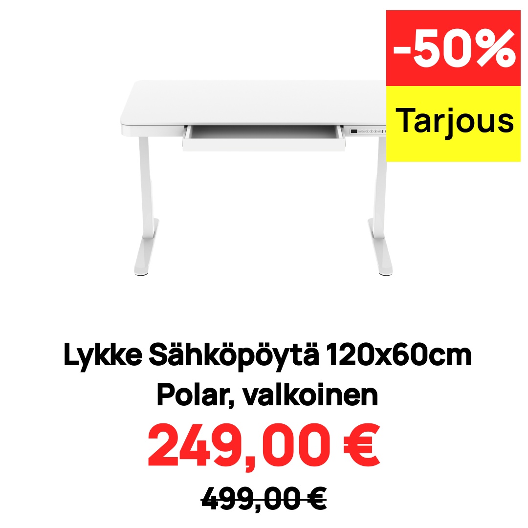Image of Lykke Sähköpöytä 120x60cm Polar, valkoinen