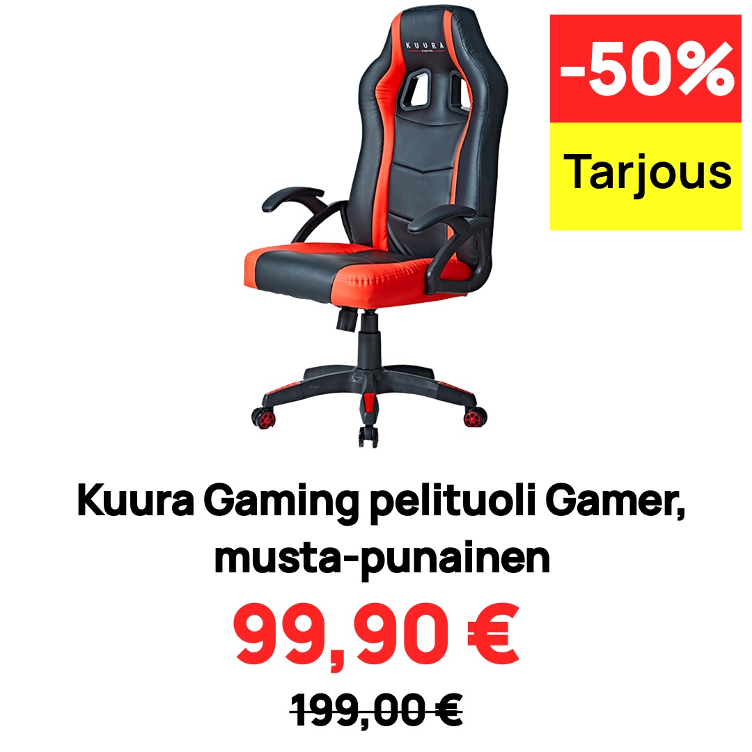 Image of Kuura Gaming pelituoli Gamer, musta-punainen