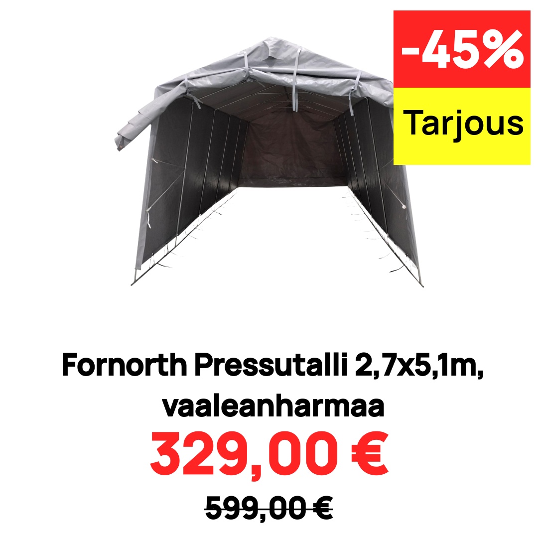 Image of Fornorth Pressutalli 2,7x5,1m, vaaleanharmaa