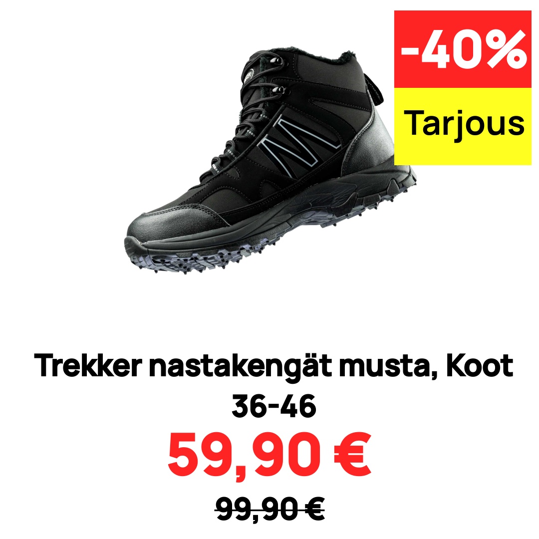 Image of Trekker nastakengät musta, Koot 36-46