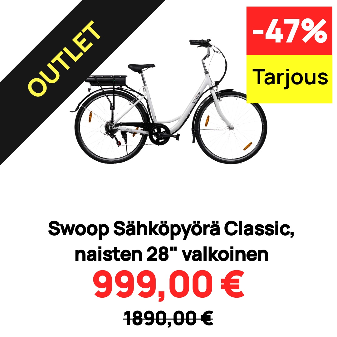 Image of Swoop Sähköpyörä Classic, naisten 28" valkoinen